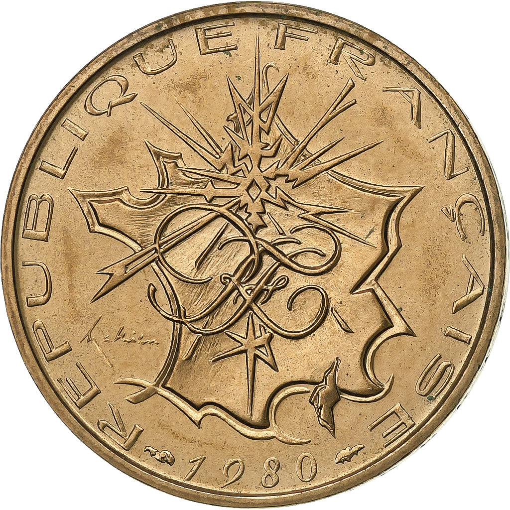 França, 10 Francs, Mathieu, 1980, MDP, série FDC, Cobre-Níquel-Alumínio