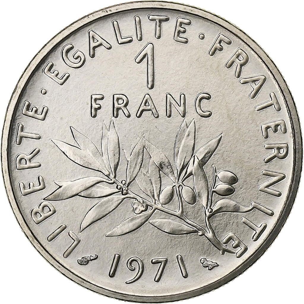 Francja, Franc, Semeuse, 1971, MDP, série FDC, Nikiel, MS(65-70)