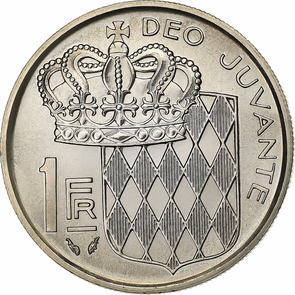 Monaco, Rainier III, 1 Franc, 1975, MDP, série FDC, Nickel, MS(65-70)