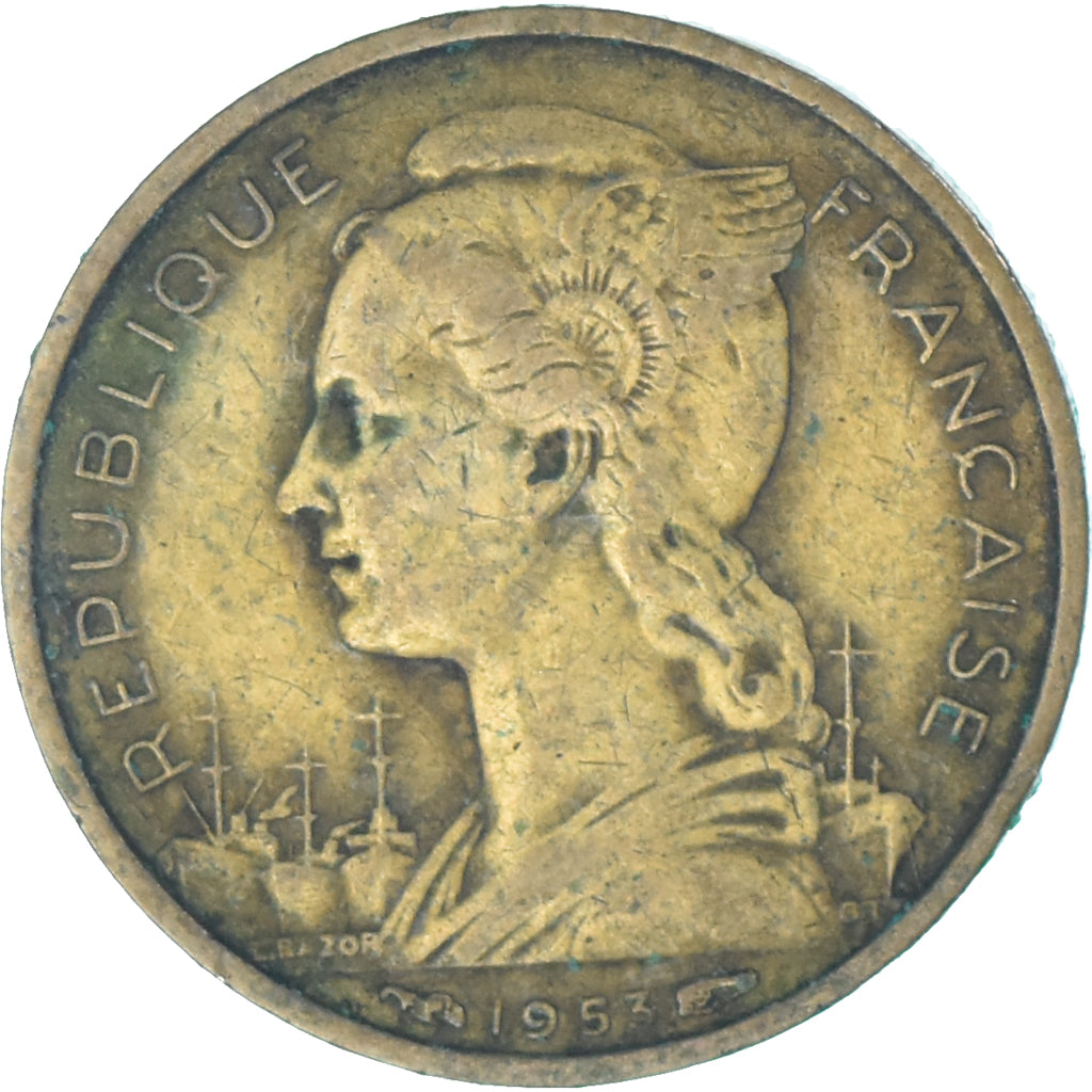 Münze, Madagascar, 10 Francs, 1953