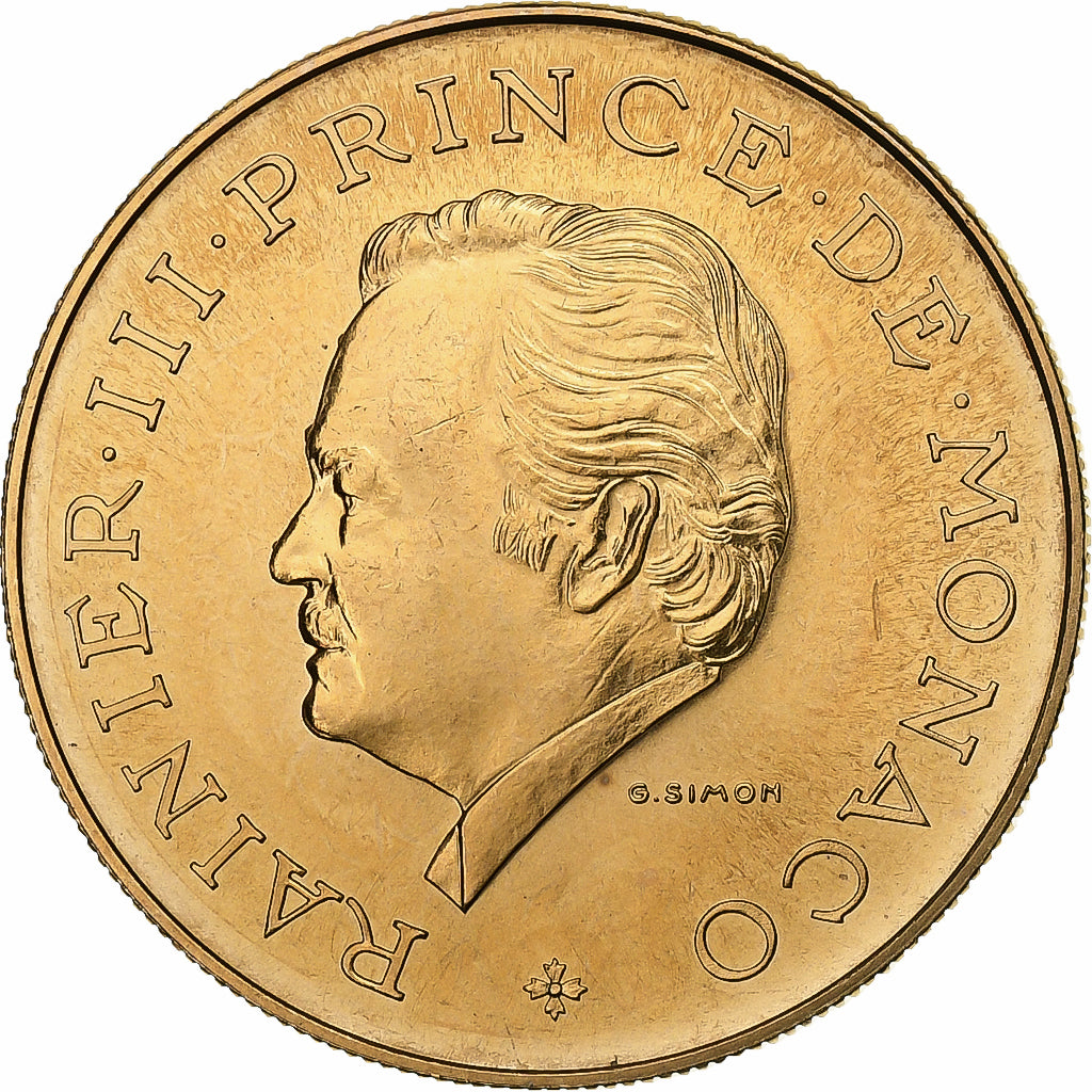 Mónaco, Rainier III, 10 Francs, 1976, MDP, série FDC, Cobre-Níquel-Alumínio