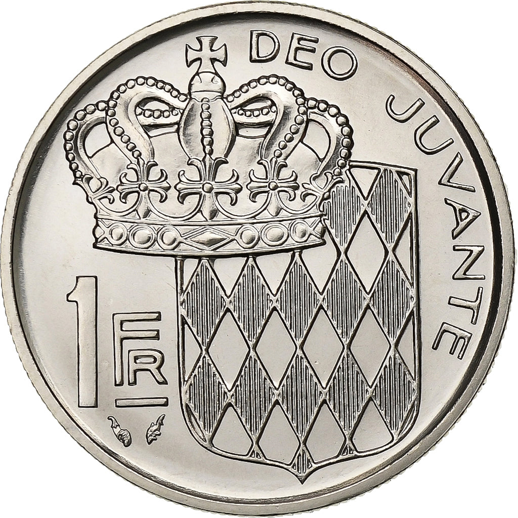 Monaco, Rainier III, 1 Franc, 1976, MDP, série FDC, Nichel, FDC