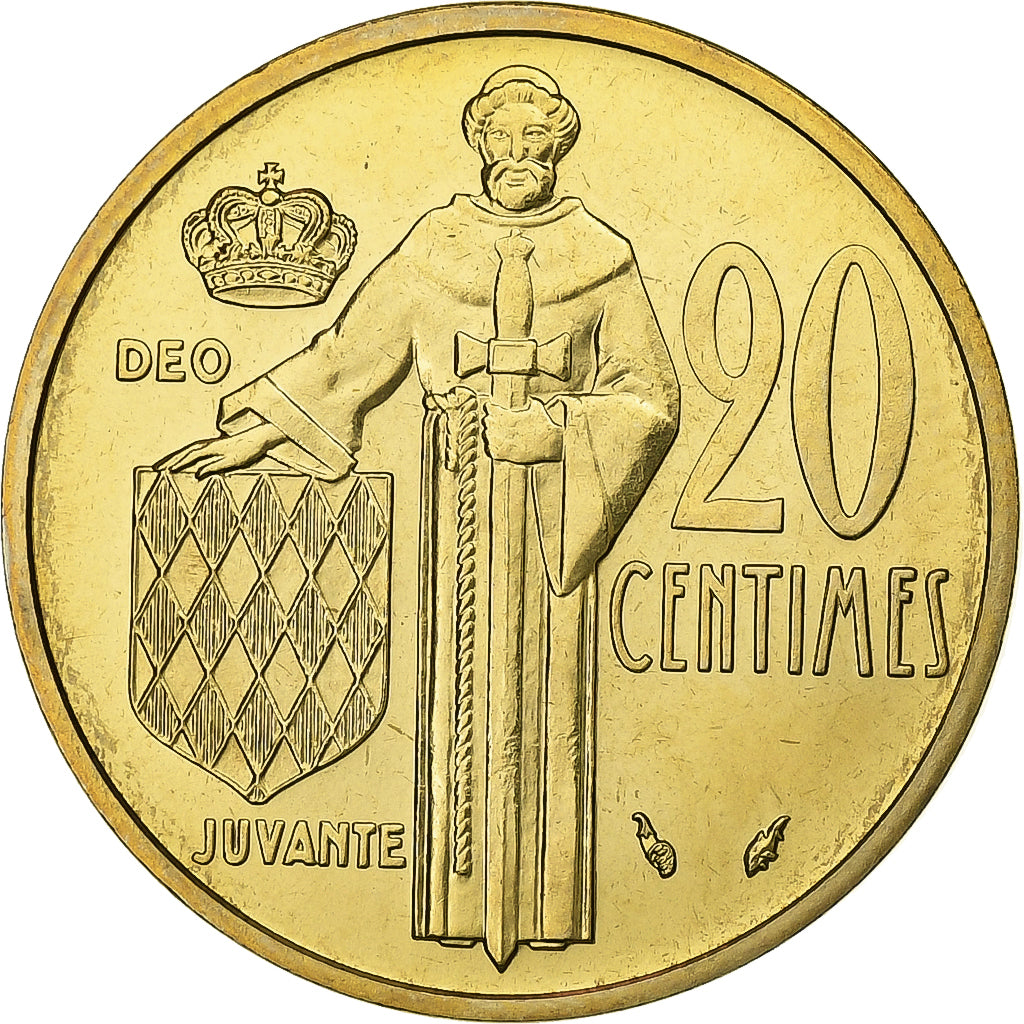 Monaco, Rainier III, 20 Centimes, 1976, MDP, série FDC, Cupro-Aluminium