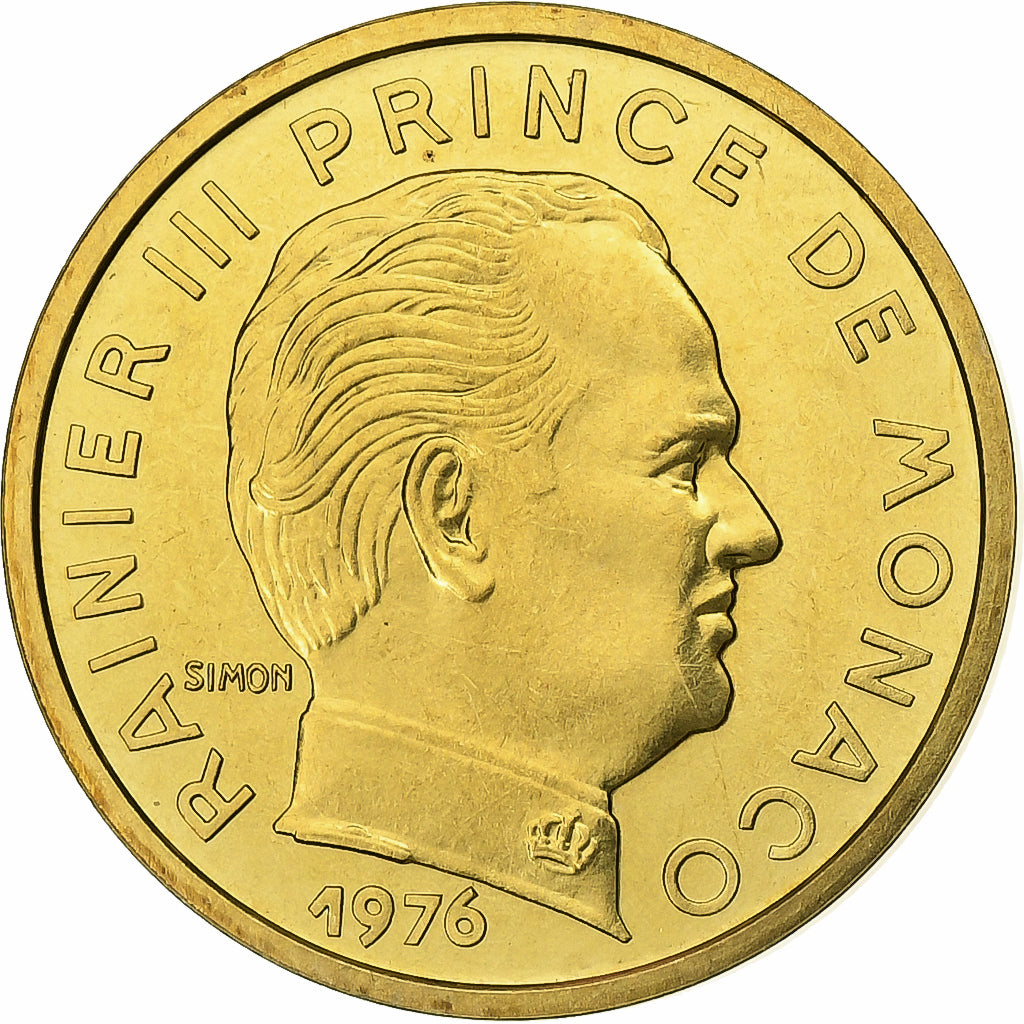 Monaco, Rainier III, 10 Centimes, 1976, MDP, série FDC, Cupro-Aluminium