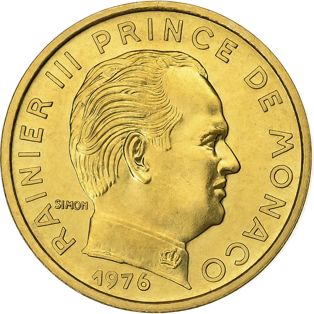 Monaco, Rainier III, 5 Centimes, 1976, MDP, série FDC, Rame-alluminio, FDC