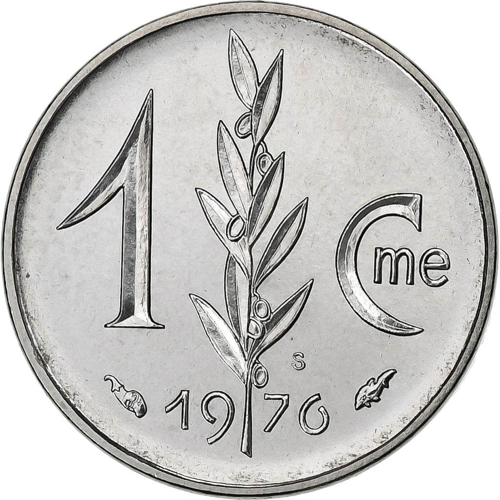 Monaco, Rainier III, Centime, 1976, MDP, série FDC, Acciaio inossidabile, FDC