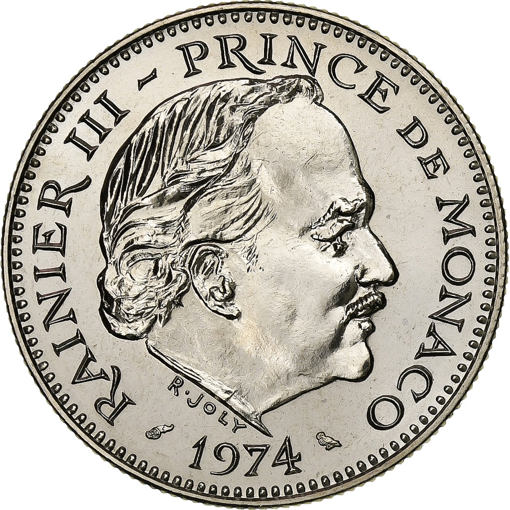 Monaco, Rainier III, 5 Francs, 1974, MDP, série FDC, Copper-nickel, MS(65-70)