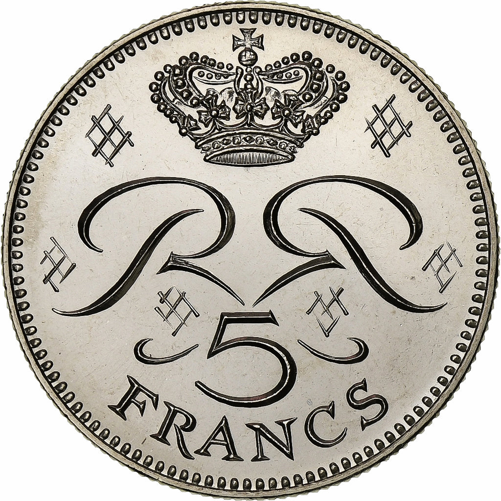 Monaco, Rainier III, 5 Francs, 1974, MDP, série FDC, Copper-nickel, MS(65-70)