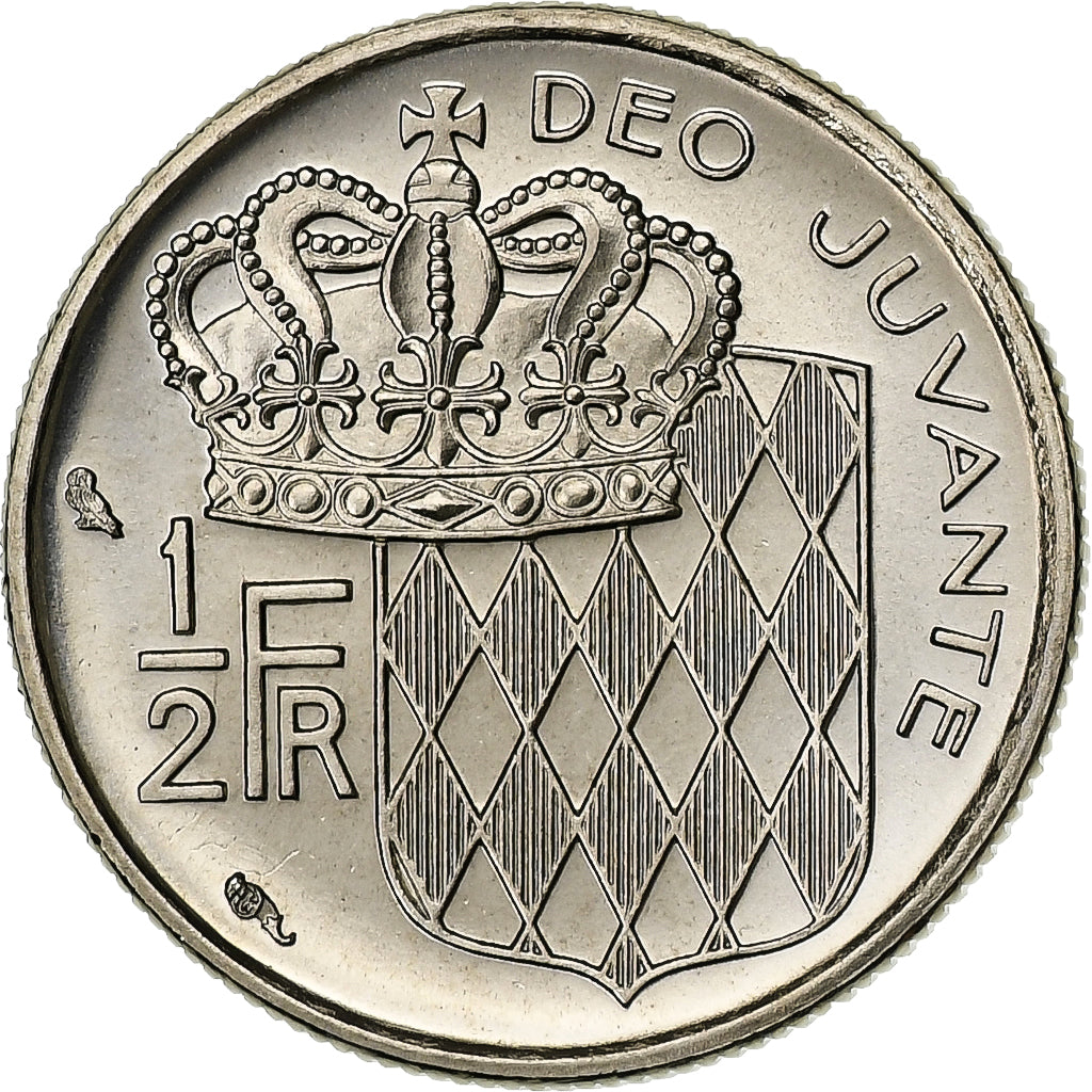 Mónaco, Rainier III, 1/2 Franc, 1974, MDP, série FDC, Níquel, MS(65-70)