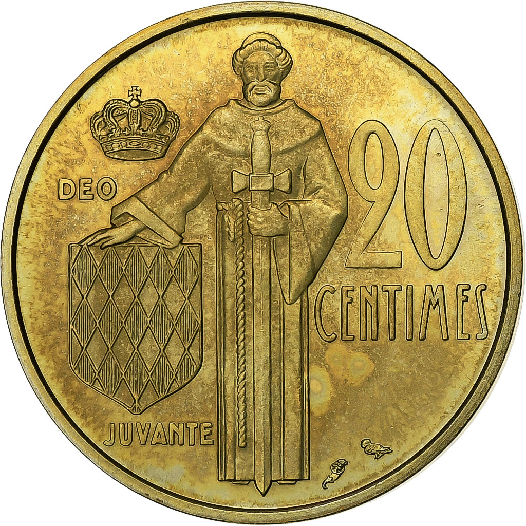 Monaco, Rainier III, 20 Centimes, 1974, MDP, série FDC, Cupro-Aluminium