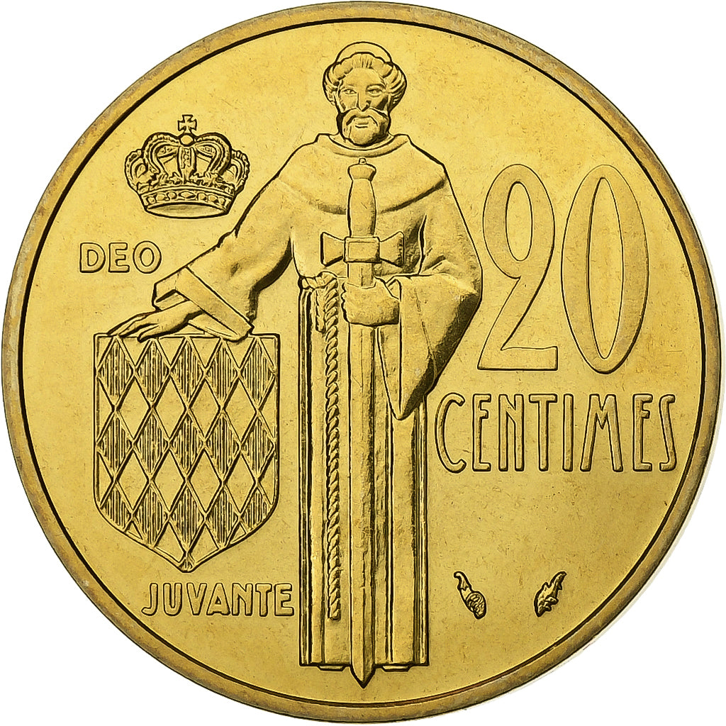 Monaco, Rainier III, 20 Centimes, 1982, MDP, série FDC, Cupro-Aluminium