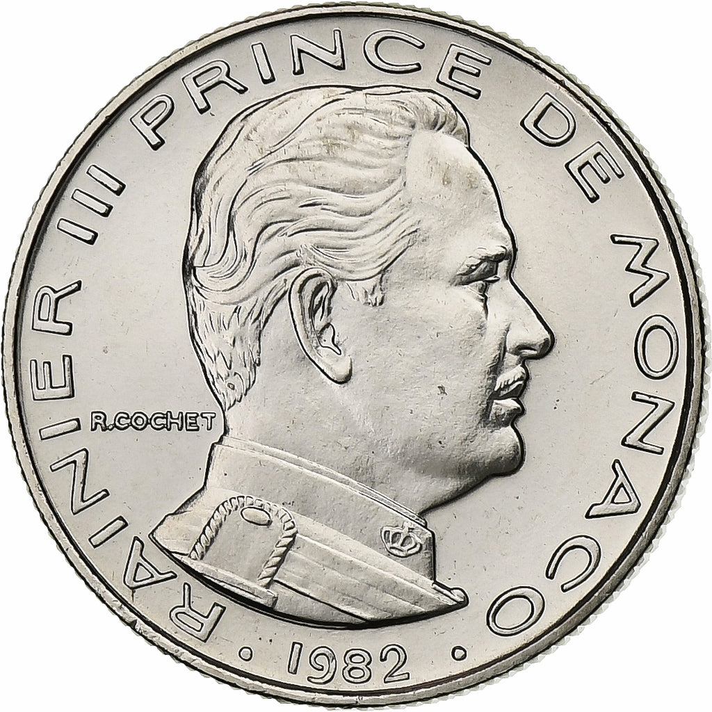 Monaco, Rainier III, 1/2 Franc, 1982, MDP, série FDC, Nickel, MS(65-70)
