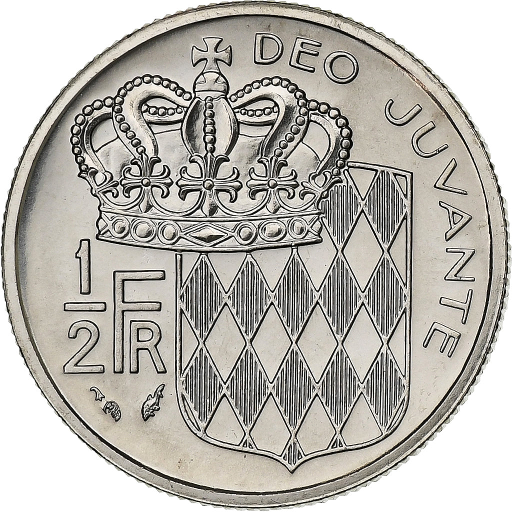 Monaco, Rainier III, 1/2 Franc, 1982, MDP, série FDC, Nickel, MS(65-70)