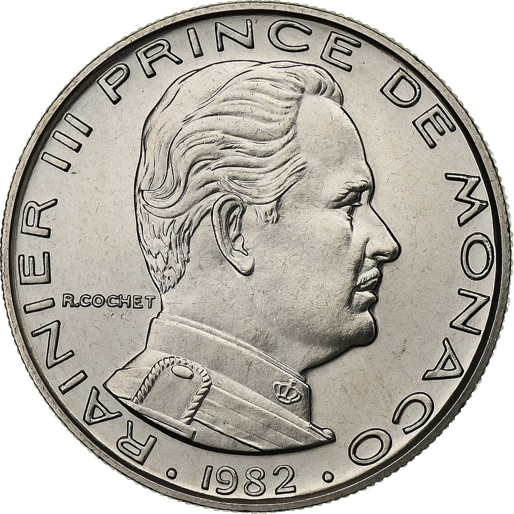 Monaco, Rainier III, 1 Franc, 1982, MDP, série FDC, Nickel, MS(65-70)