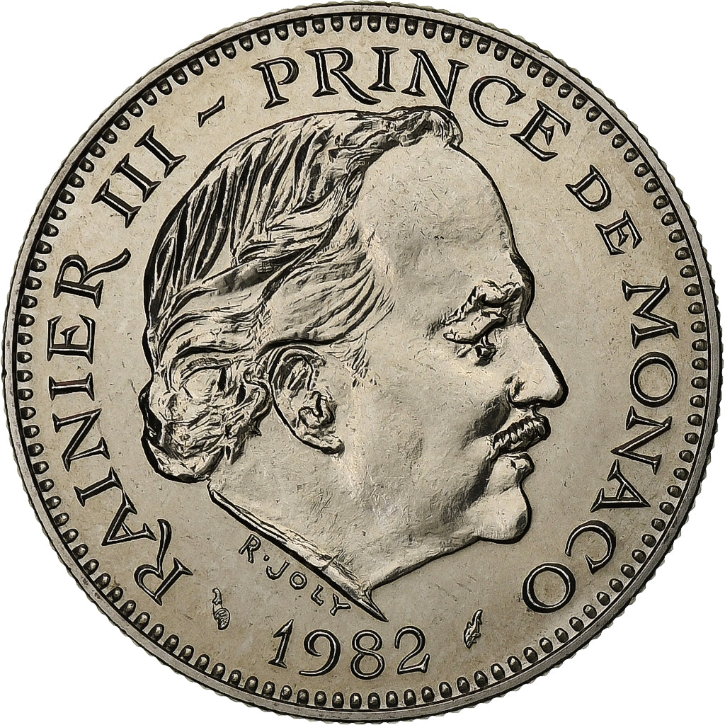 Monaco, Rainier III, 5 Francs, 1982, MDP, série FDC, Kupfer-Nickel, STGL