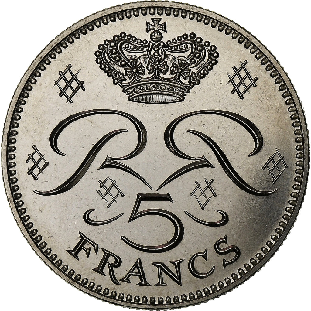 Monaco, Rainier III, 5 Francs, 1982, MDP, série FDC, Kupfer-Nickel, STGL