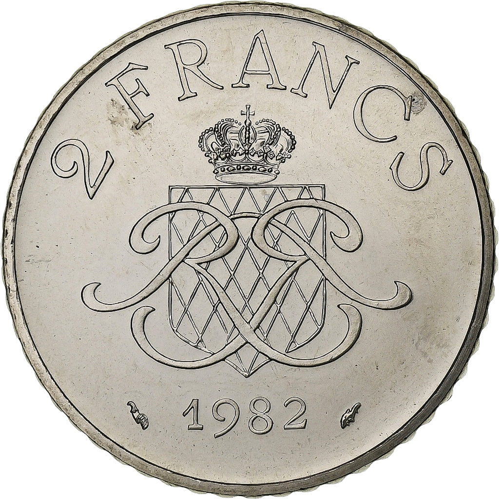 Monaco, Rainier III, 2 Francs, 1982, MDP, série FDC, Nickel, STGL