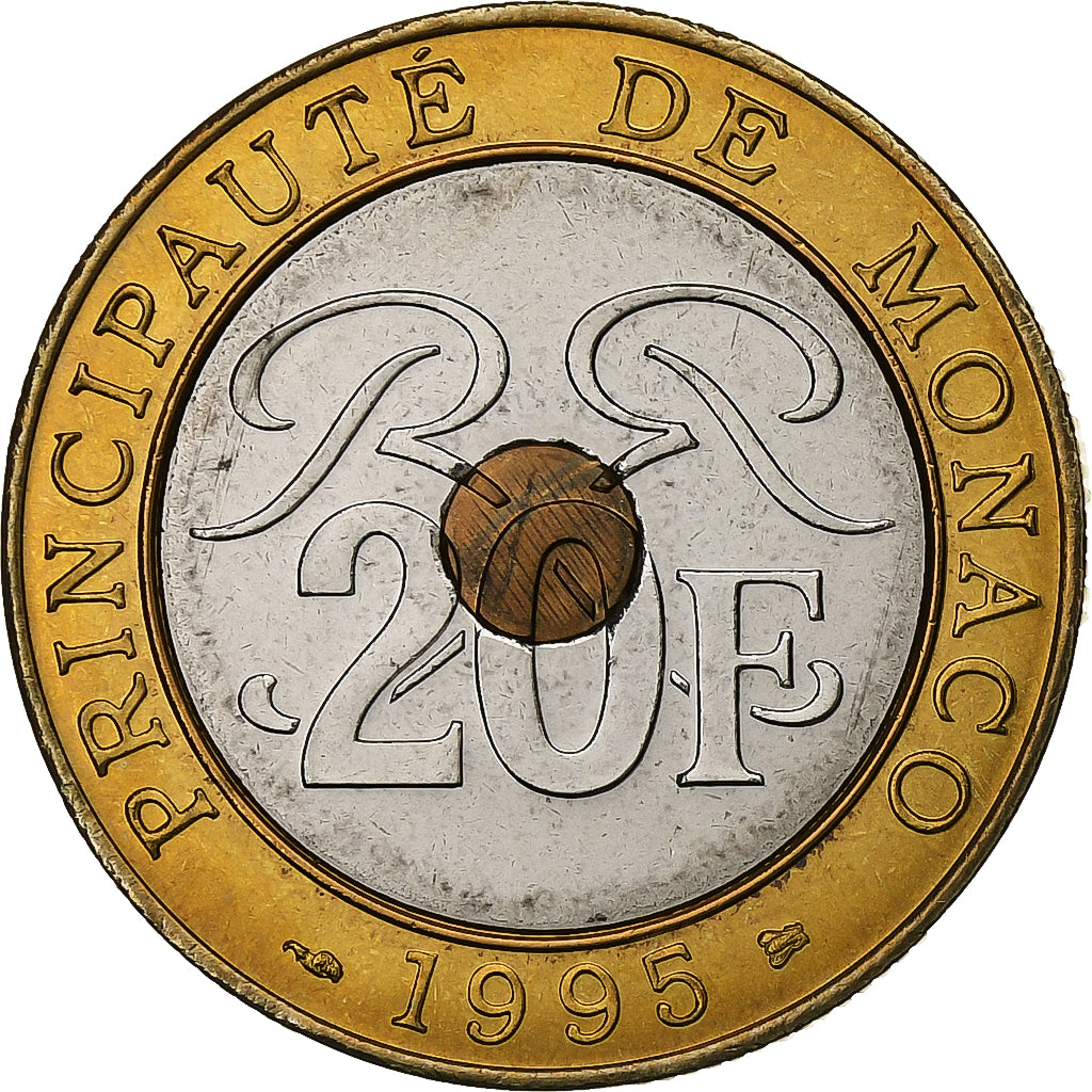 Monaco, Rainier III, 20 Francs, Palais princier, 1995, MDP, Série BU