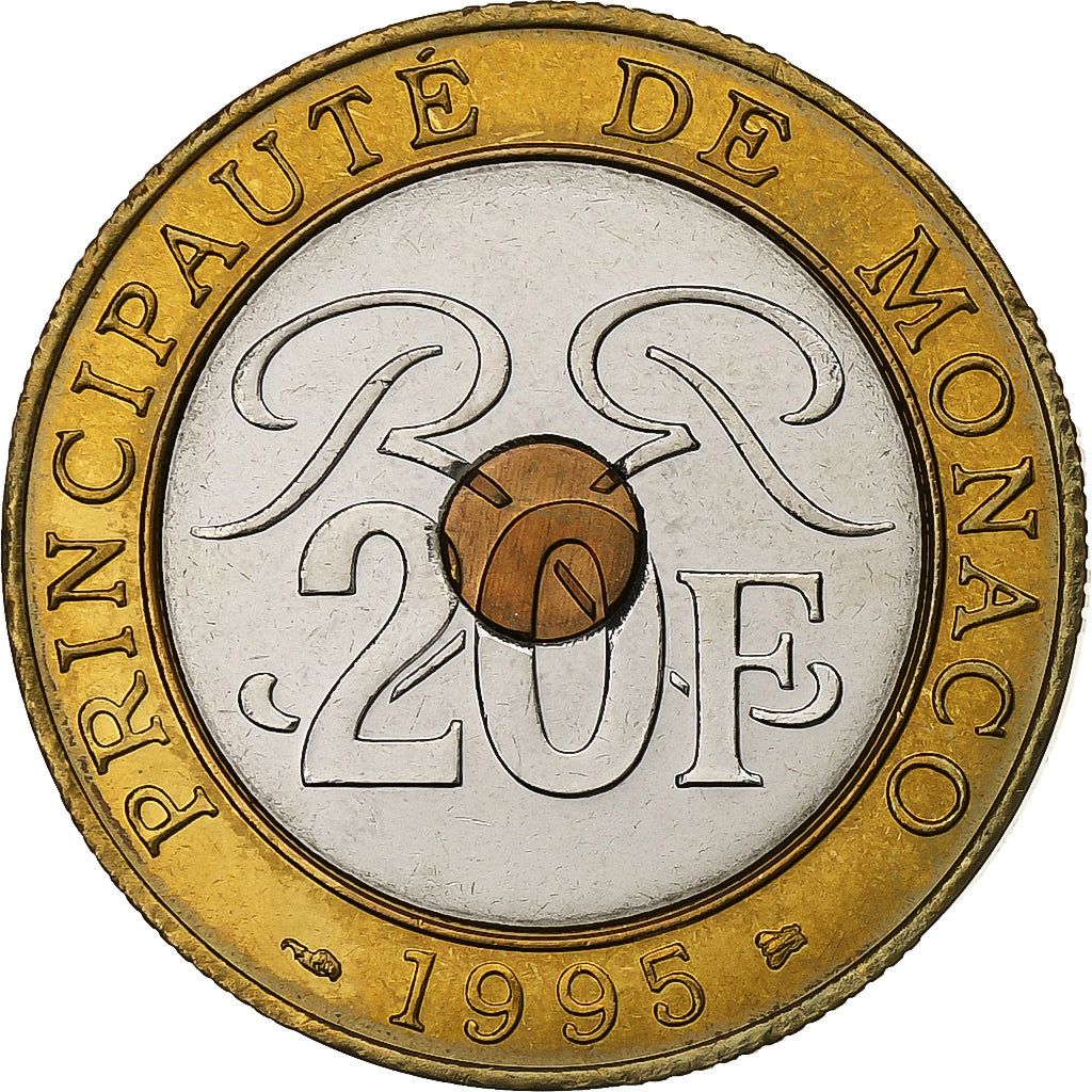 Monaco, Rainier III, 20 Francs, Palais princier, 1995, MDP, Série BU