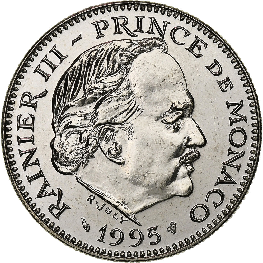 Monaco, Rainier III, 5 Francs, 1995, MDP, Série BU, Cupro-nickel, FDC