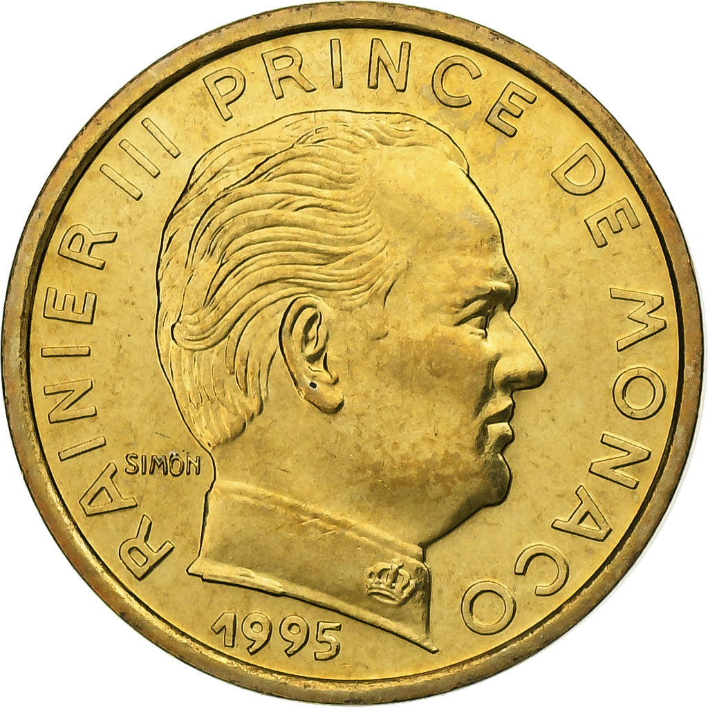 Monaco, Rainier III, 10 Centimes, 1995, MDP, Série BU, Bronze-Aluminium, FDC