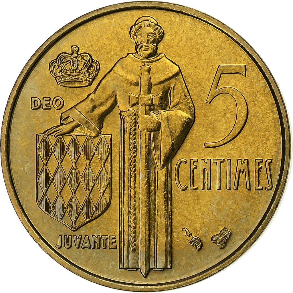 Mónaco, Rainier III, 5 Centimes, 1995, MDP, Série BU, Aluminio - bronce, FDC