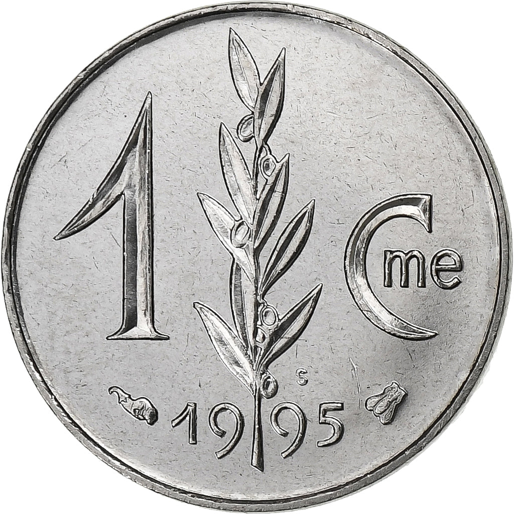 Monaco, Rainier III, Centime, 1995, MDP, Série BU, Acier inoxydable, FDC