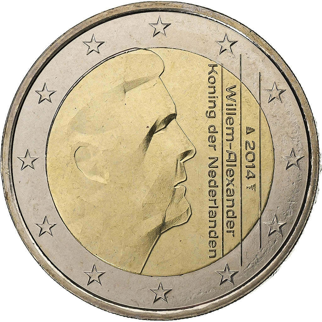 Netherlands, Willem-Alexander, 2 Euro, 2014, Utrecht, Bi-Metallic, MS(60-62)