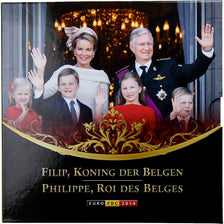 Belgien, Philippe, Set 1 ct. - 2 Euro + Medal, FDC, 2014, Brussels, STGL