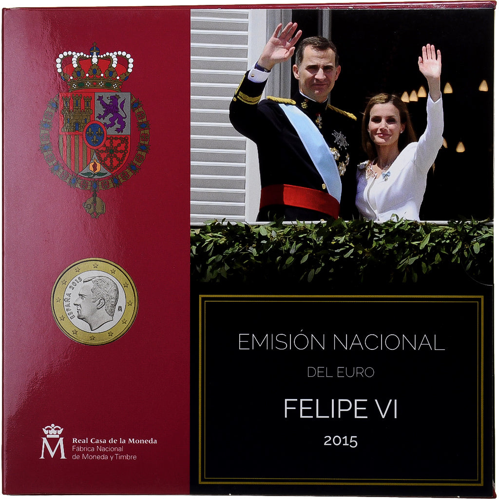 Spain, Felipe VI, Set 1 ct. - 2 Euro + 2€, 2015, Madrid, MS(65-70)