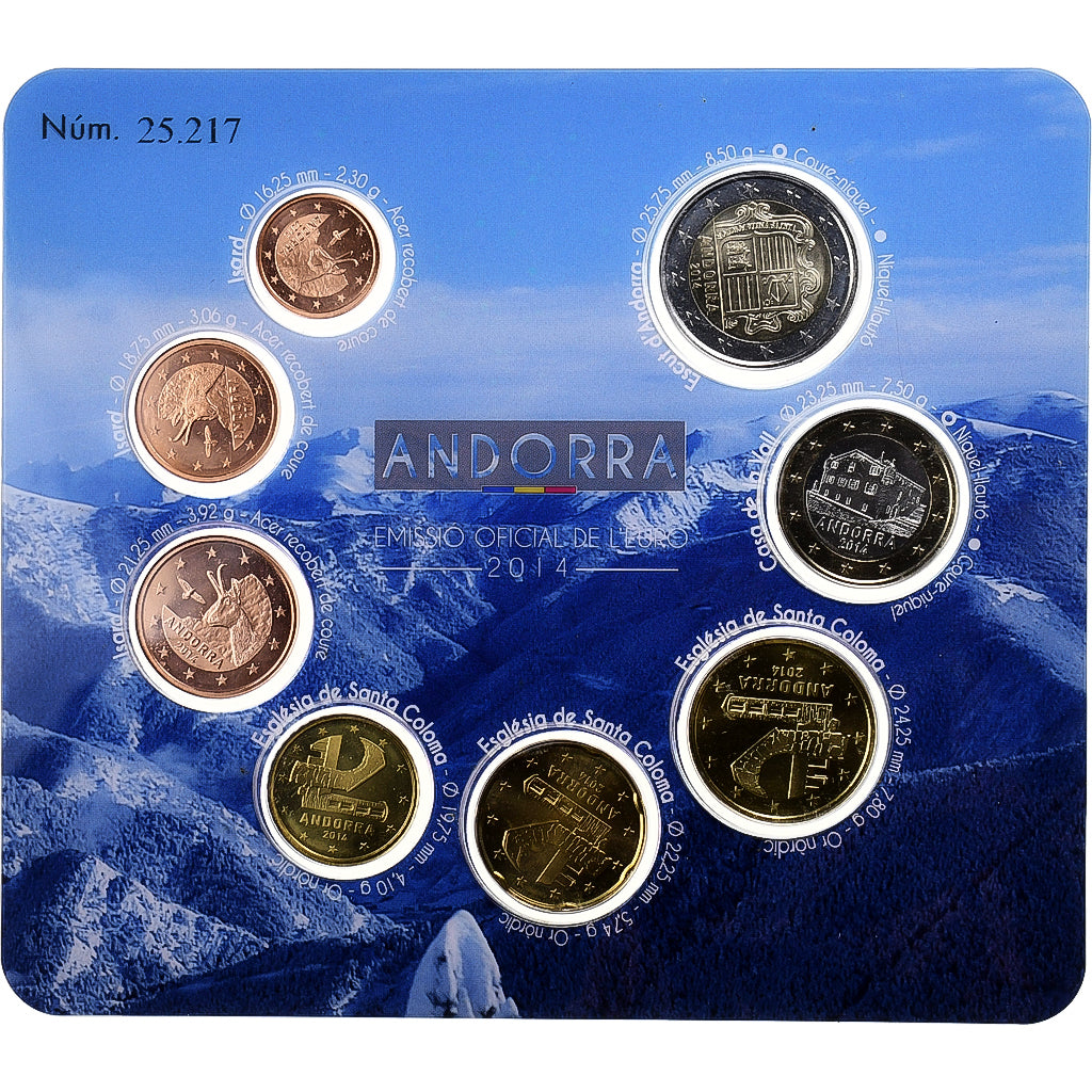 Andorra, Set 1 ct. - 2 Euro, 2014, Madrid, N.C., FDC
