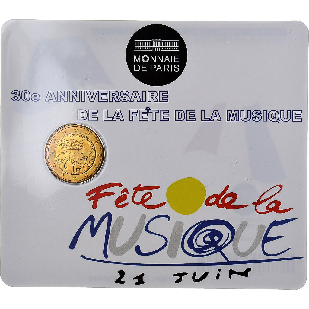 France, 2 Euro, Music Day, BU, 2011, MDP, Bi-Metallic, MS(65-70)