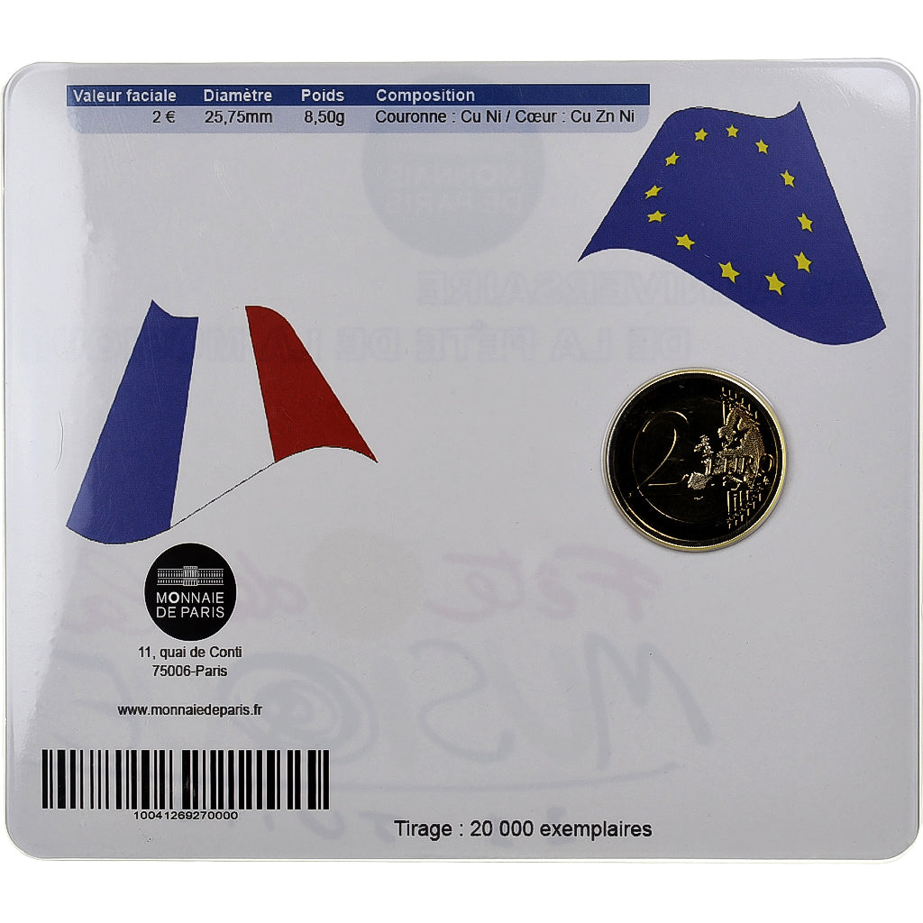 France, 2 Euro, Music Day, BU, 2011, MDP, Bi-Metallic, MS(65-70)