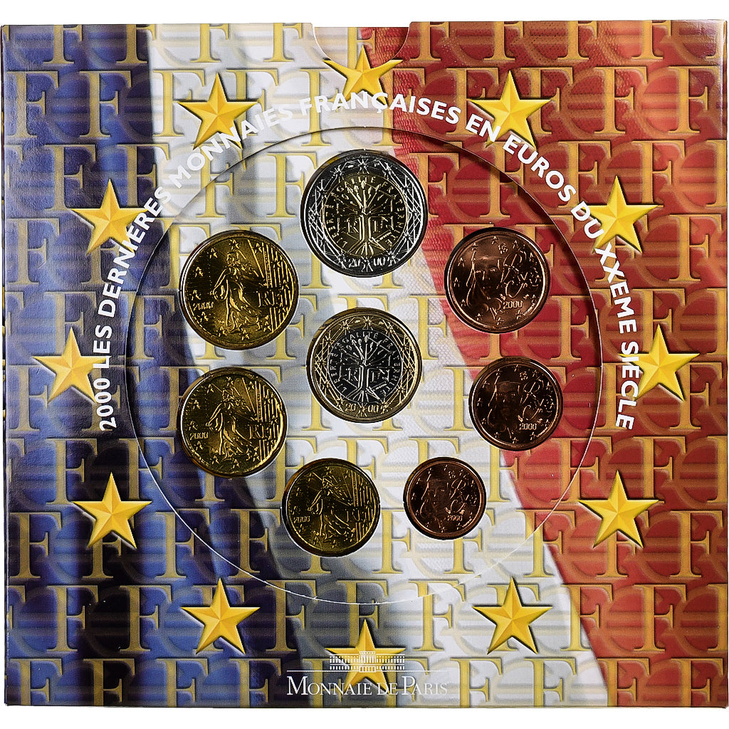 France, Coffret 1c. à 2€, BU, 2000, MDP, MS(65-70)