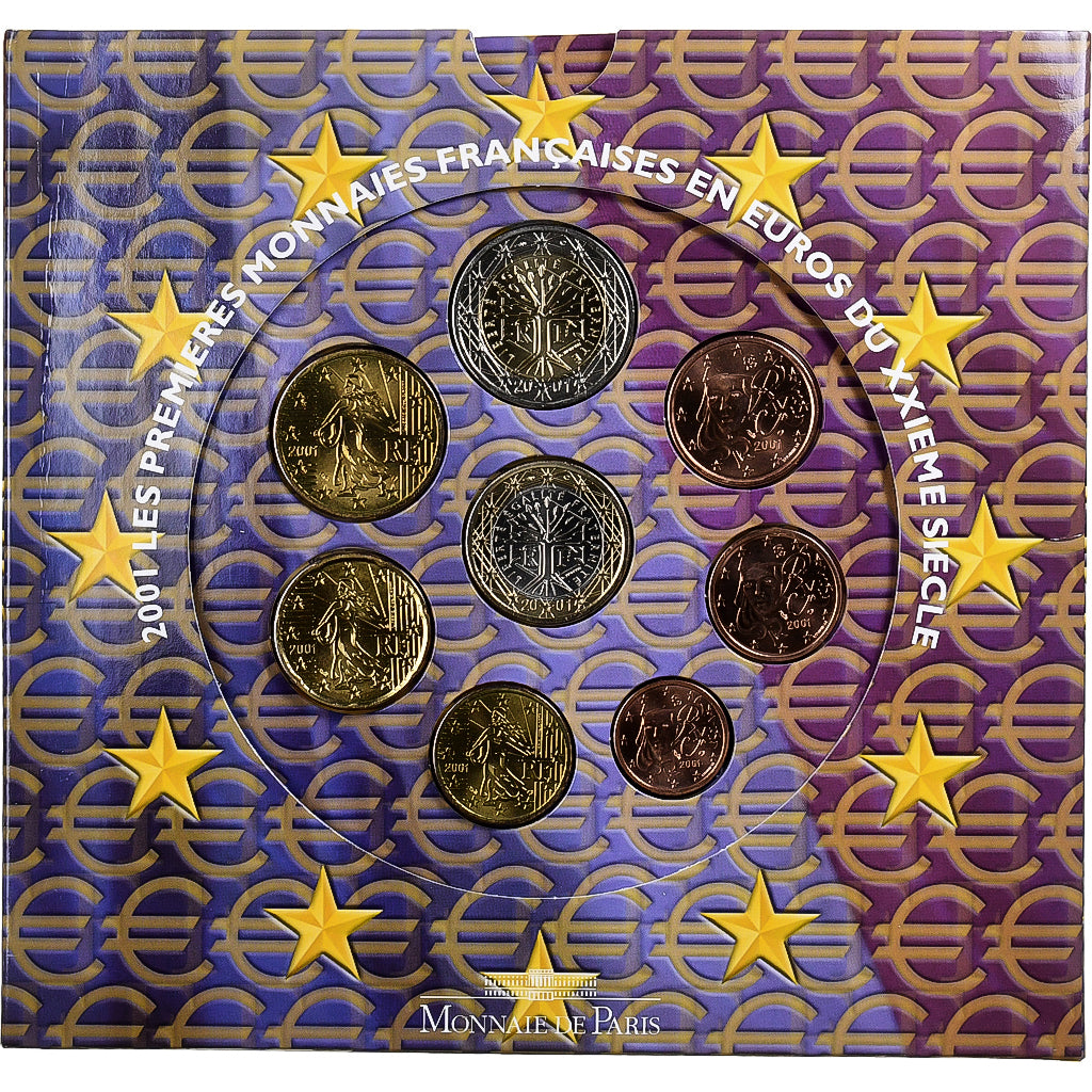 Francia, Coffret 1c. à 2€, BU, 2001, MDP, Sin información, FDC