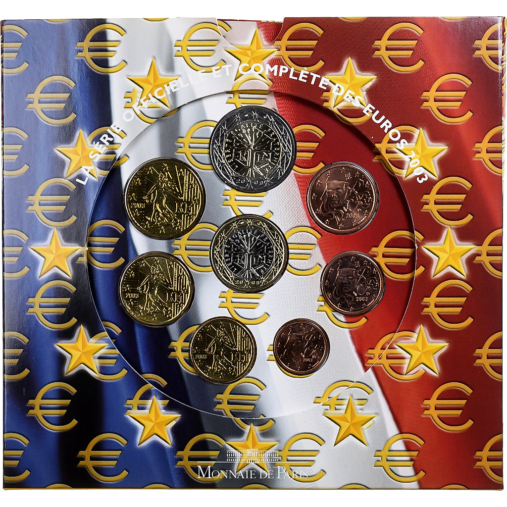 France, Coffret 1c. à 2€, BU, 2003, MDP, MS(65-70)