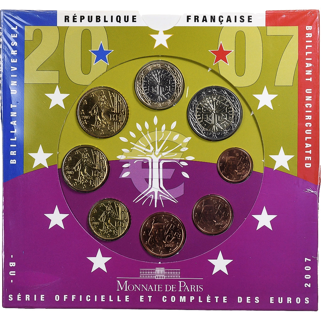 Francia, Coffret 1c. à 2€, BU, 2007, MDP, N.C., FDC