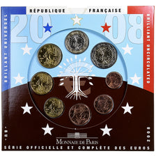France, Coffret 1c. à 2€, BU, 2008, MDP, MS(65-70)