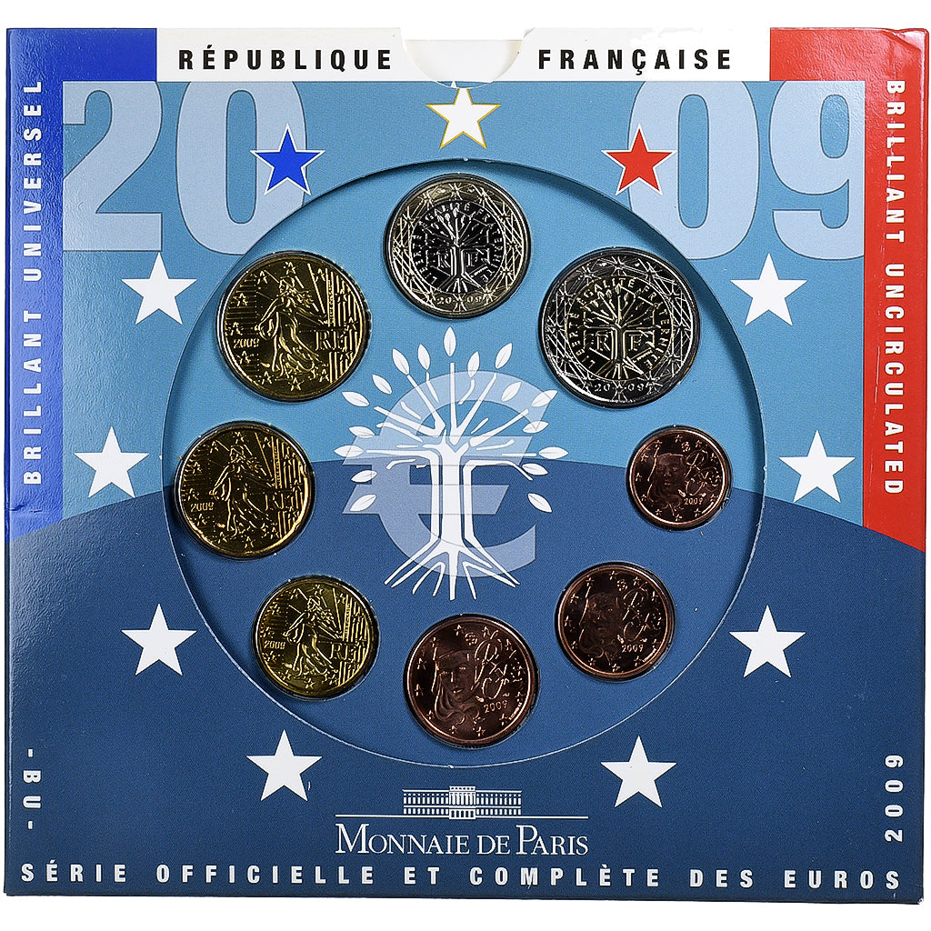 França, Coffret 1c. à 2€, BU, 2009, MDP, N/D, MS(65-70)