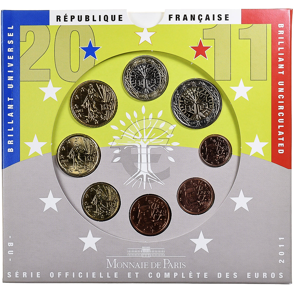 França, Coffret 1c. à 2€, BU, 2011, MDP, N/D, MS(65-70)
