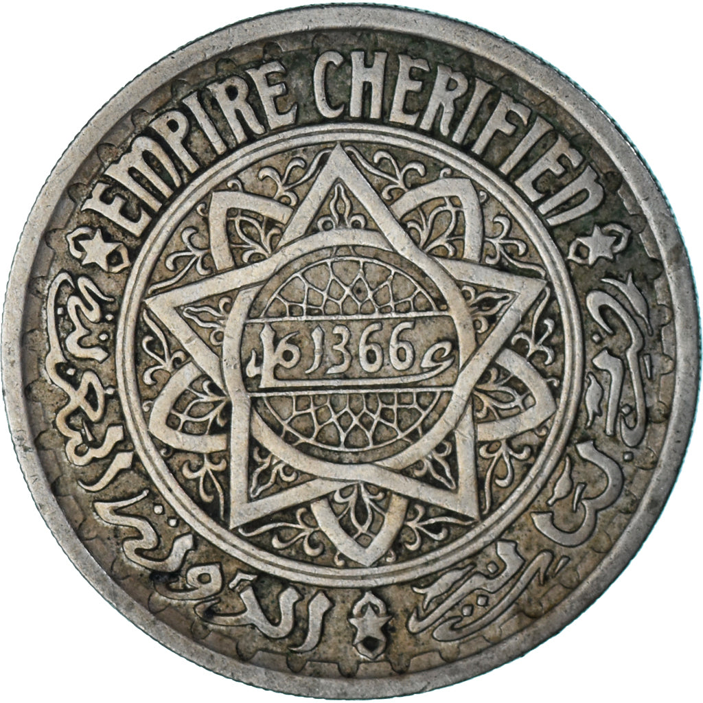 Moneda, Marruecos, 20 Francs, 1366