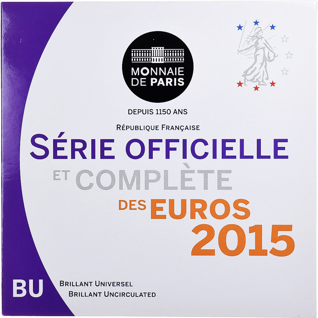 França, Coffret 1c. à 2€, BU, 2015, MDP, N/D, MS(65-70)