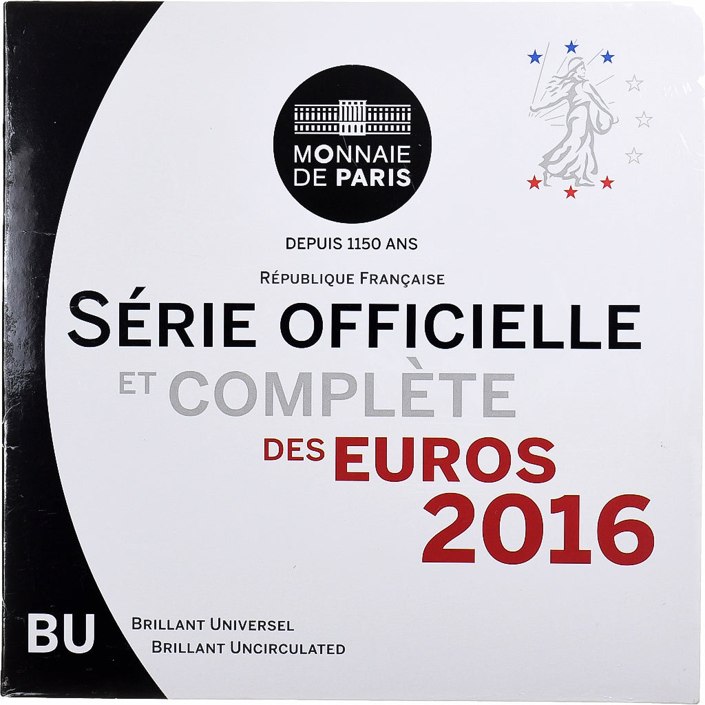 France, Coffret 1c. à 2€, BU, 2016, MDP, MS(65-70)