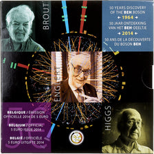 Bélgica, 5 Euro, 50 Years Discovery of the Beh Boson, Prueba, 2014, Brussels