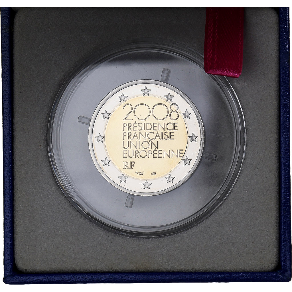 France, 2 Euro, Présidence de l'UE, BE, 2008, MDP, Bimétallique, FDC