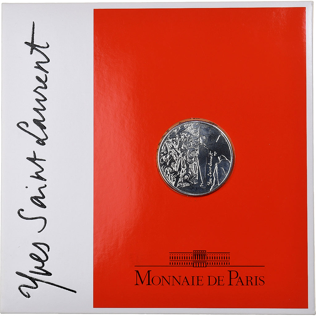 France, 5 Francs, Yves St. Laurent, 2000, MDP, BU, Silver, MS(65-70)