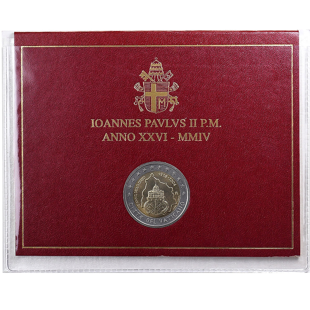 Vatican, Jean-Paul II, 2 Euro, 75e Anniversaire du Vatican, Rome, Bimétallique