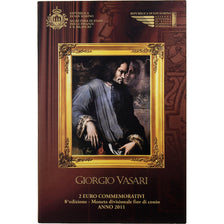 San Marino, 2 Euro, Giorgio Vasari, 2011, Rome, Bi-Metallic, MS(65-70)