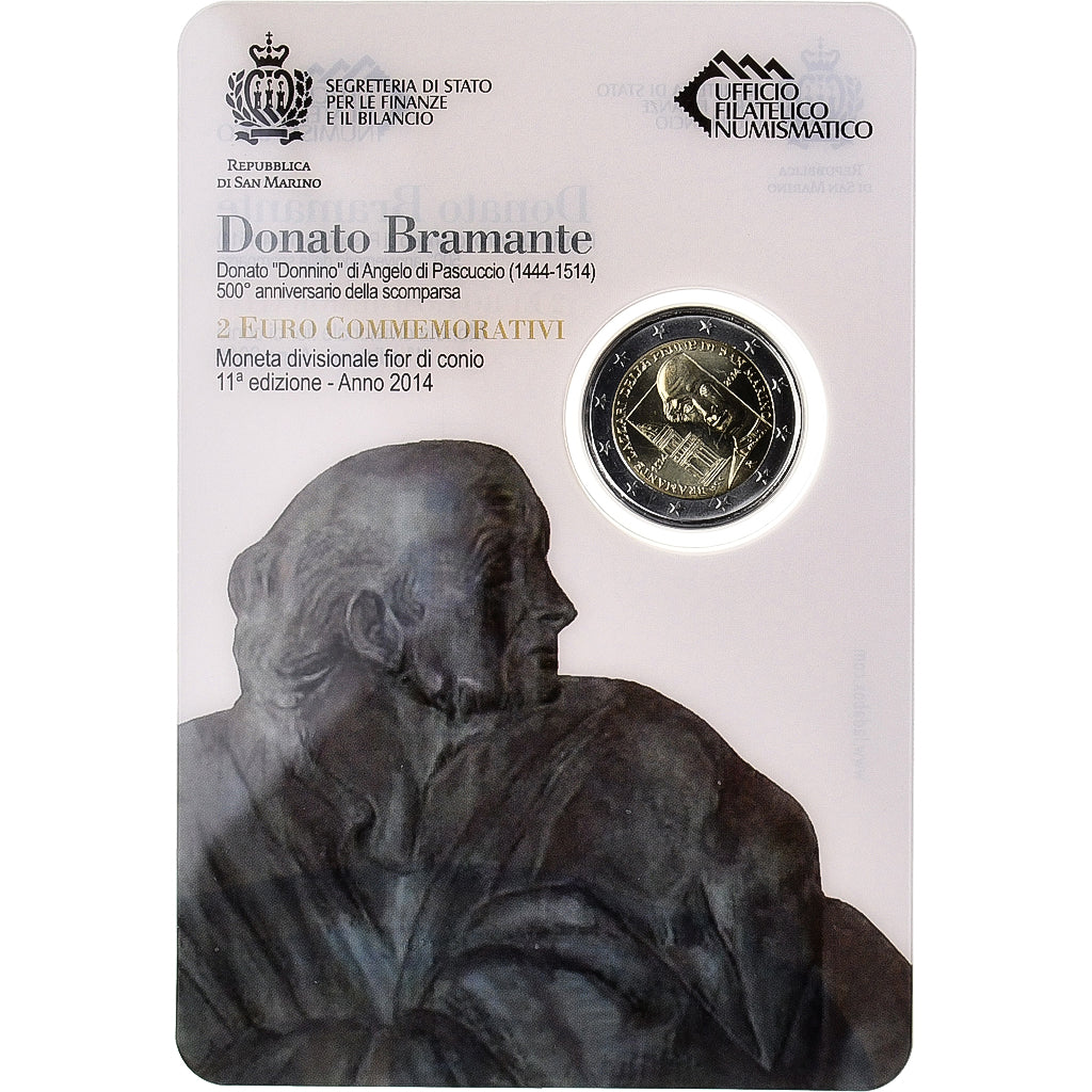San Marino, 2 Euro, Donato Bramante, 2014, Rome, Bi-metallico, FDC