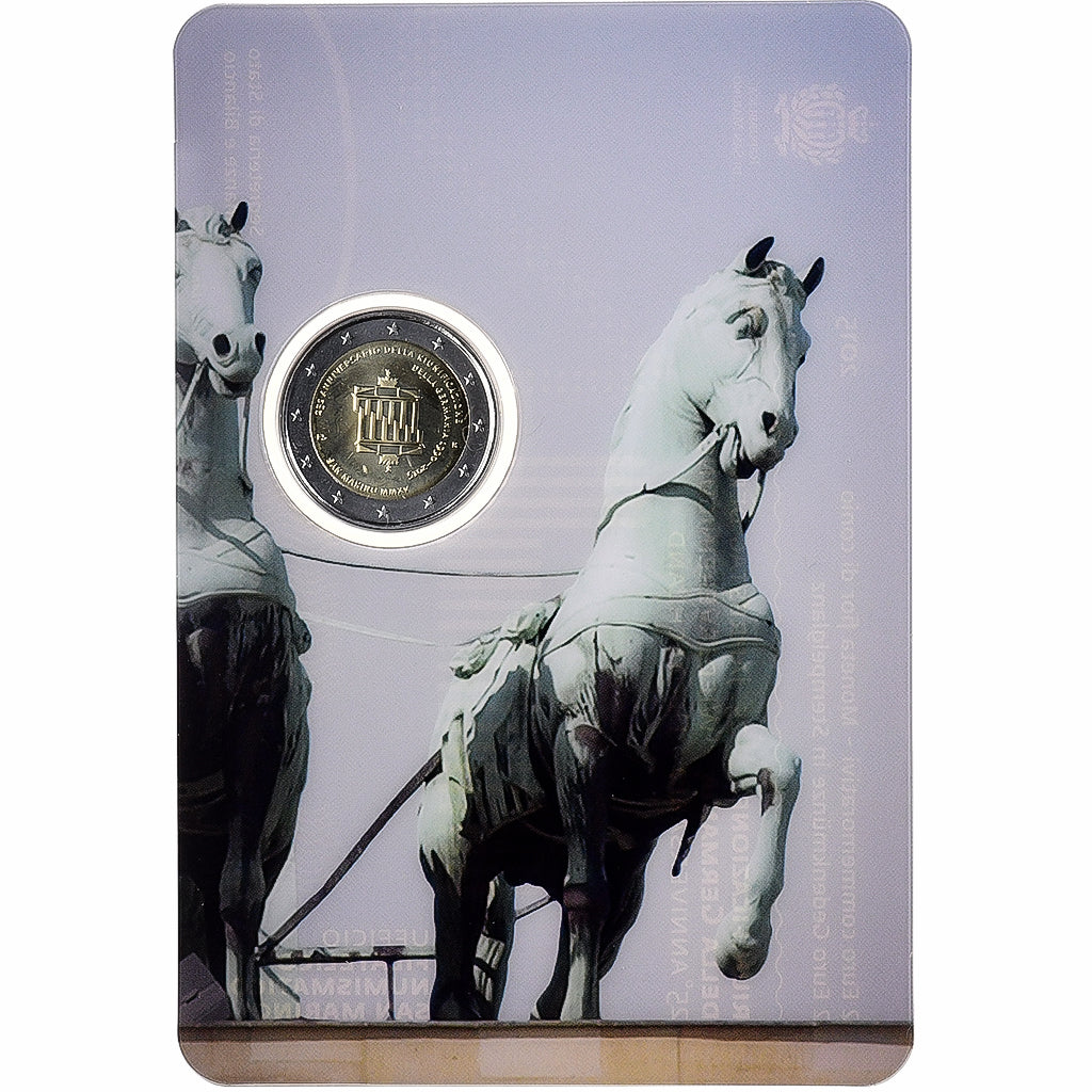San Marino, 2 Euro, 25 Years of German Unity, 2015, Rome, Bimetálico, MS(65-70)